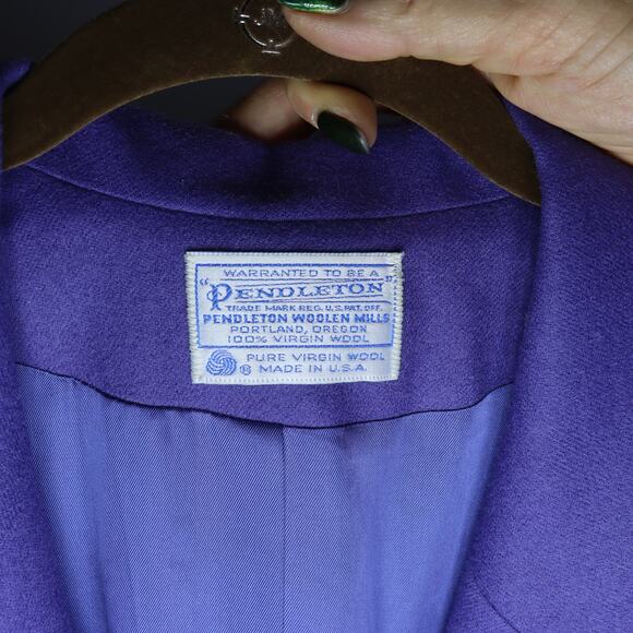 Pendleton 100% Virgin Wool Blazer Purple Women’s 42 Made in USA - Picture 3 of 4